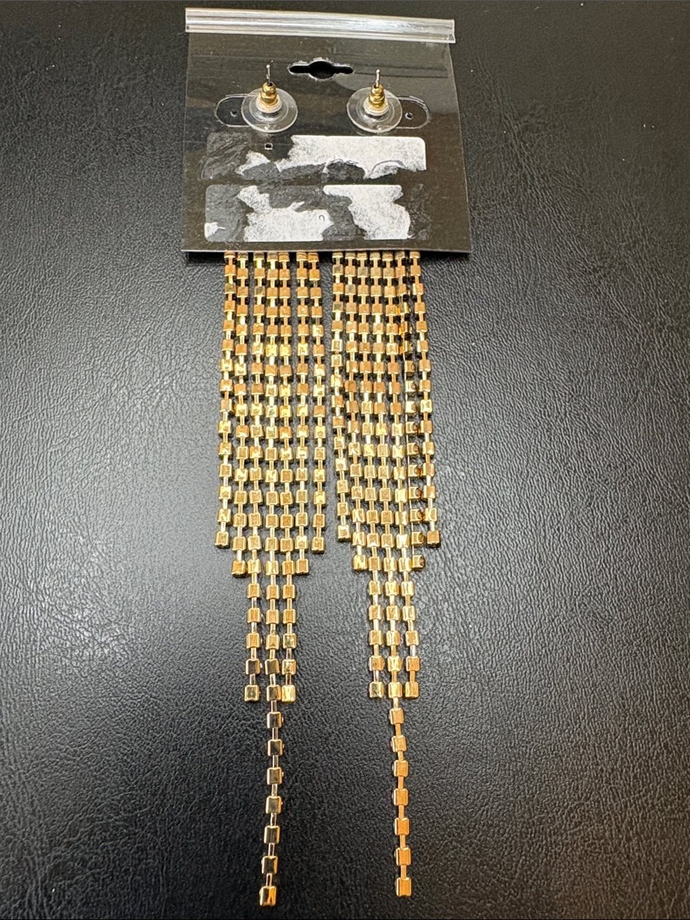 Arden Gold and Amber Gradient Crystal Fringe Earrings - Picture 5 of 5